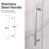 Frameless Single Sliding Shower Door With Bypass Design Clear Tempered Glass - Brushed Nickel - Image 9