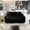 3 Seat Sofa, Convertible Deep Seat Sofa Lounge Chair For Living Room - Black - Image 11