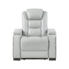 3 Piece Power Sofa Set With Recliner, USB LED Headrest, Bookshelf Arms, Drop Down Table And Storage Frame - Grey - Image 10