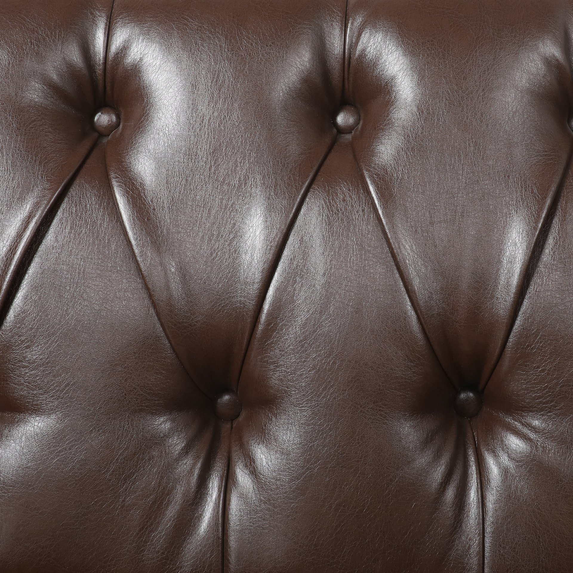 Sophisticated Loveseat With Diamond Stitched Detailing - Dark Brown - Image 11