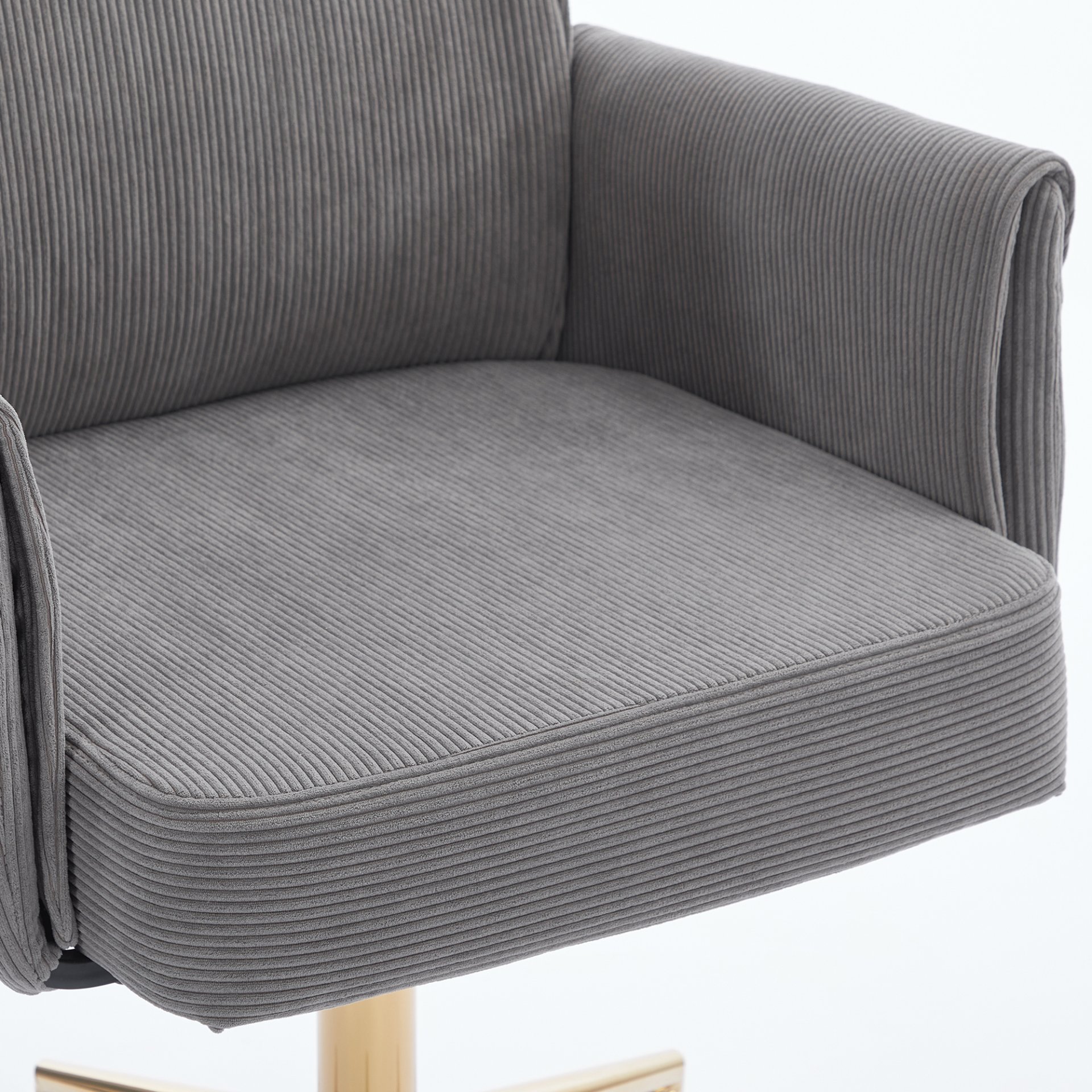 Ergonomic Mid Back Office Chair With Striped Fabric - Gray - Image 5
