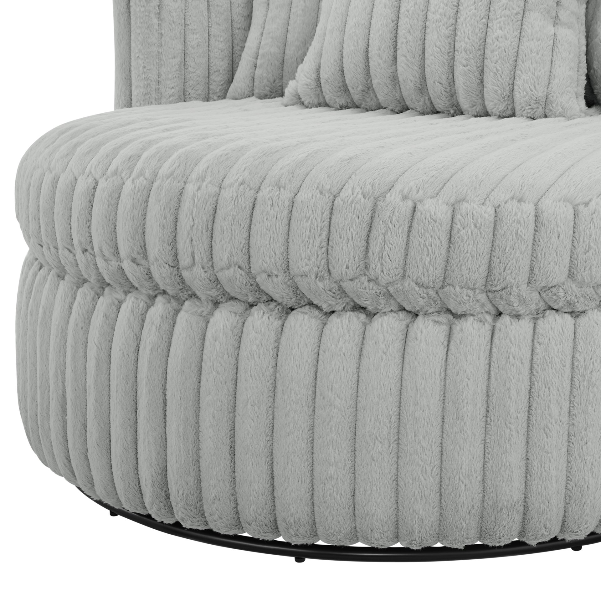 Mindy - Oversized Swivel Barrel Chair - Gray - Image 9