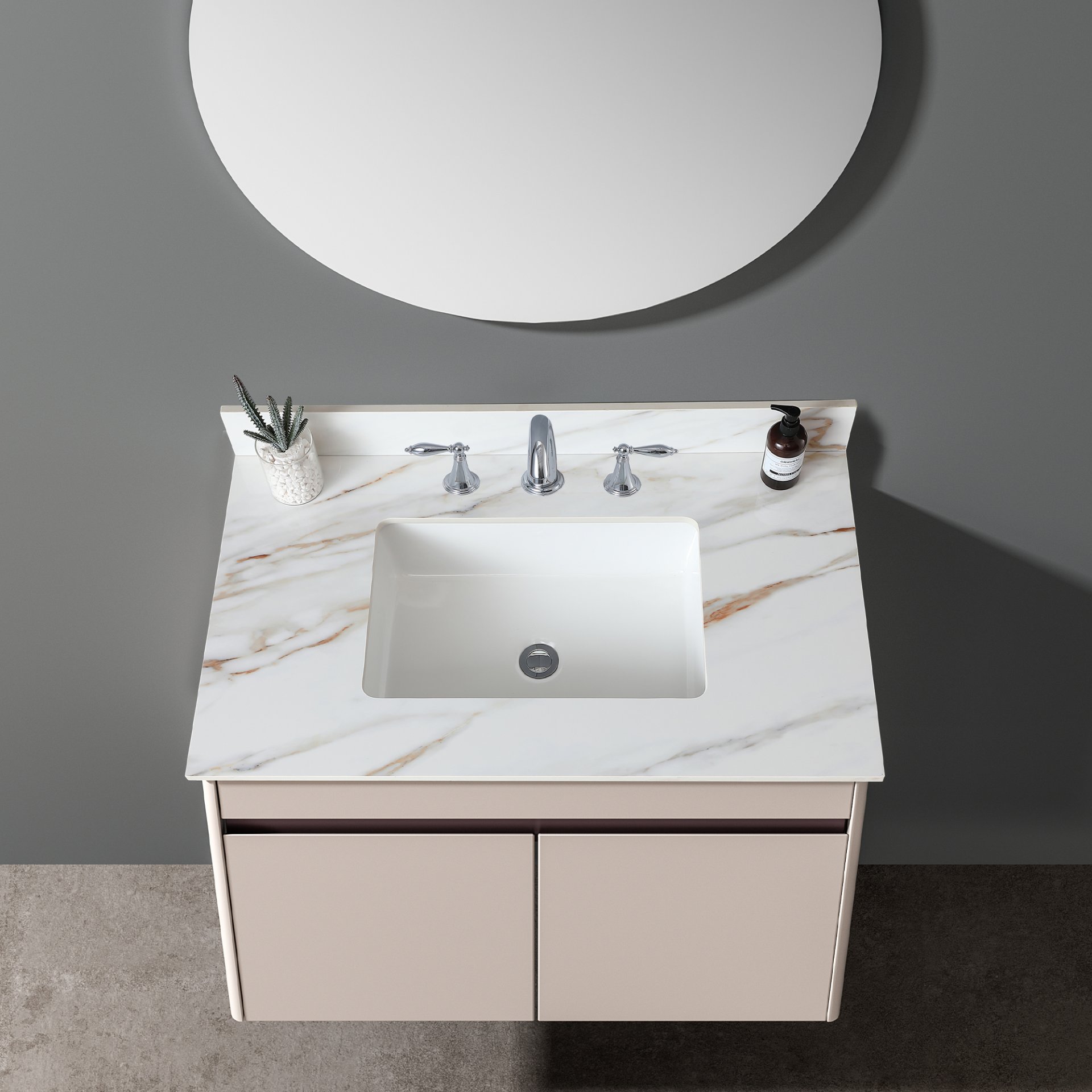 Vanity Top, Sintered Stone - Carrara White With Veins - Image 2