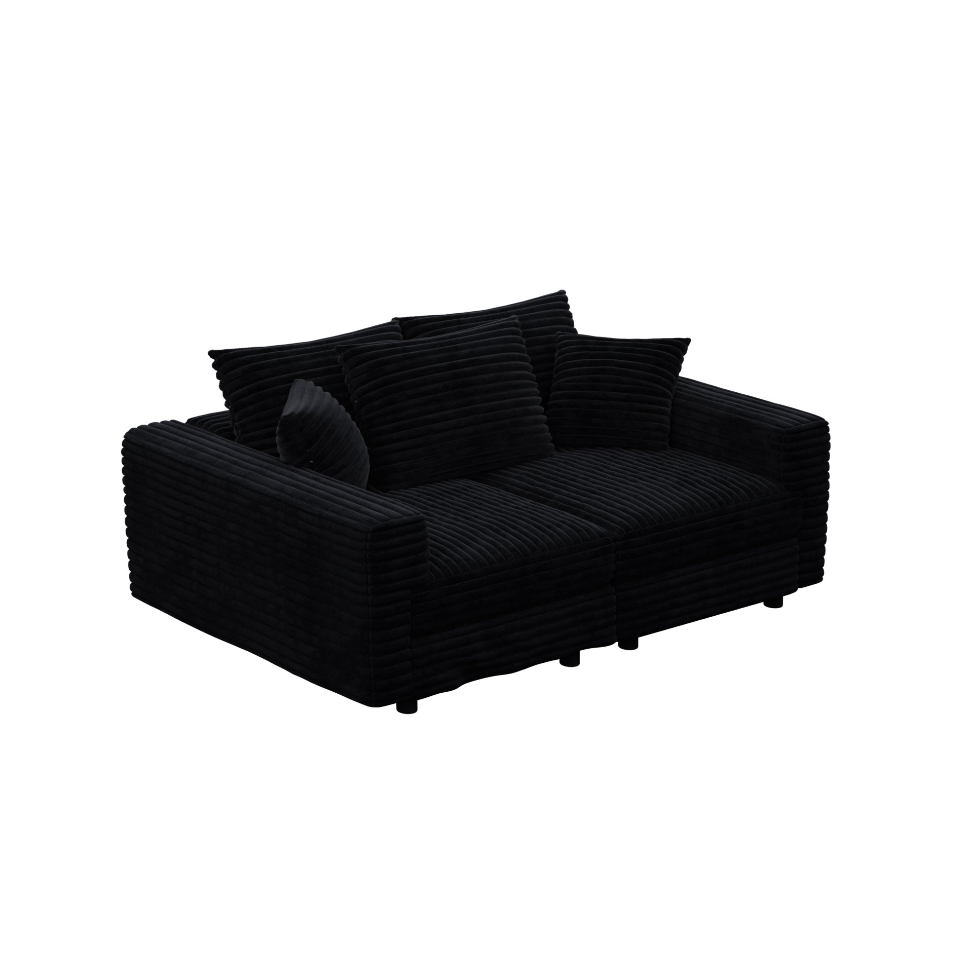 3 Seat Sofa, Convertible Deep Seat Sofa Lounge Chair For Living Room - Black - Image 12