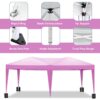 10'X20' Ez Pop Up Canopy Outdoor Portable Party Folding Tent With 6 Removable Sidewalls + Carry Bag + 4 Pieces Weight Bag - Pink - Image 5