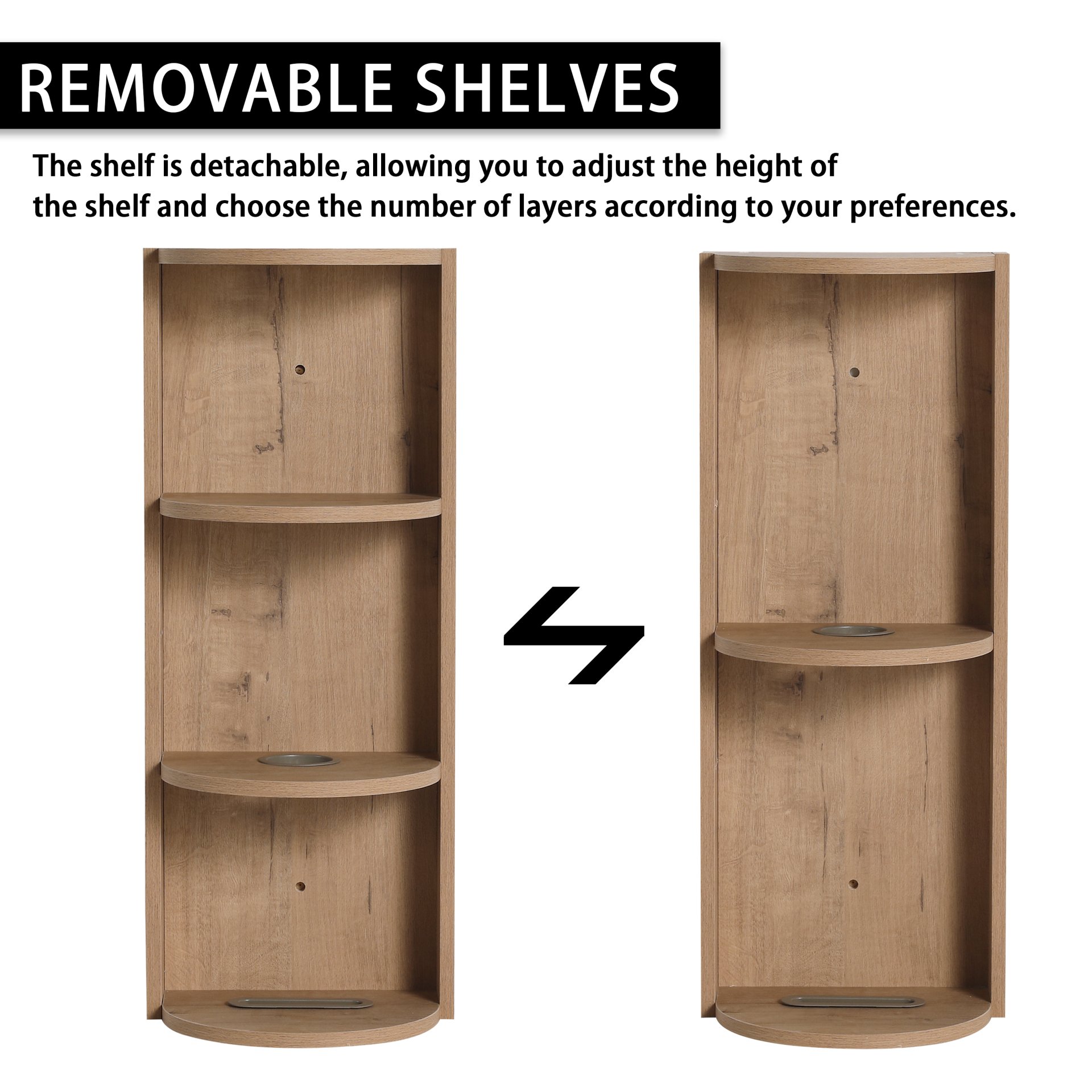 Modern Wall Mounted Bathroom Vanity With Sink And Storage Rack Soft Close Doors Plywood - Imitative Oak - Image 8