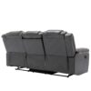 3 Seater Home Theater Recliner Manual Recliner Chair With Two Built-In Cup Holders For Living Room - Gray - Image 11