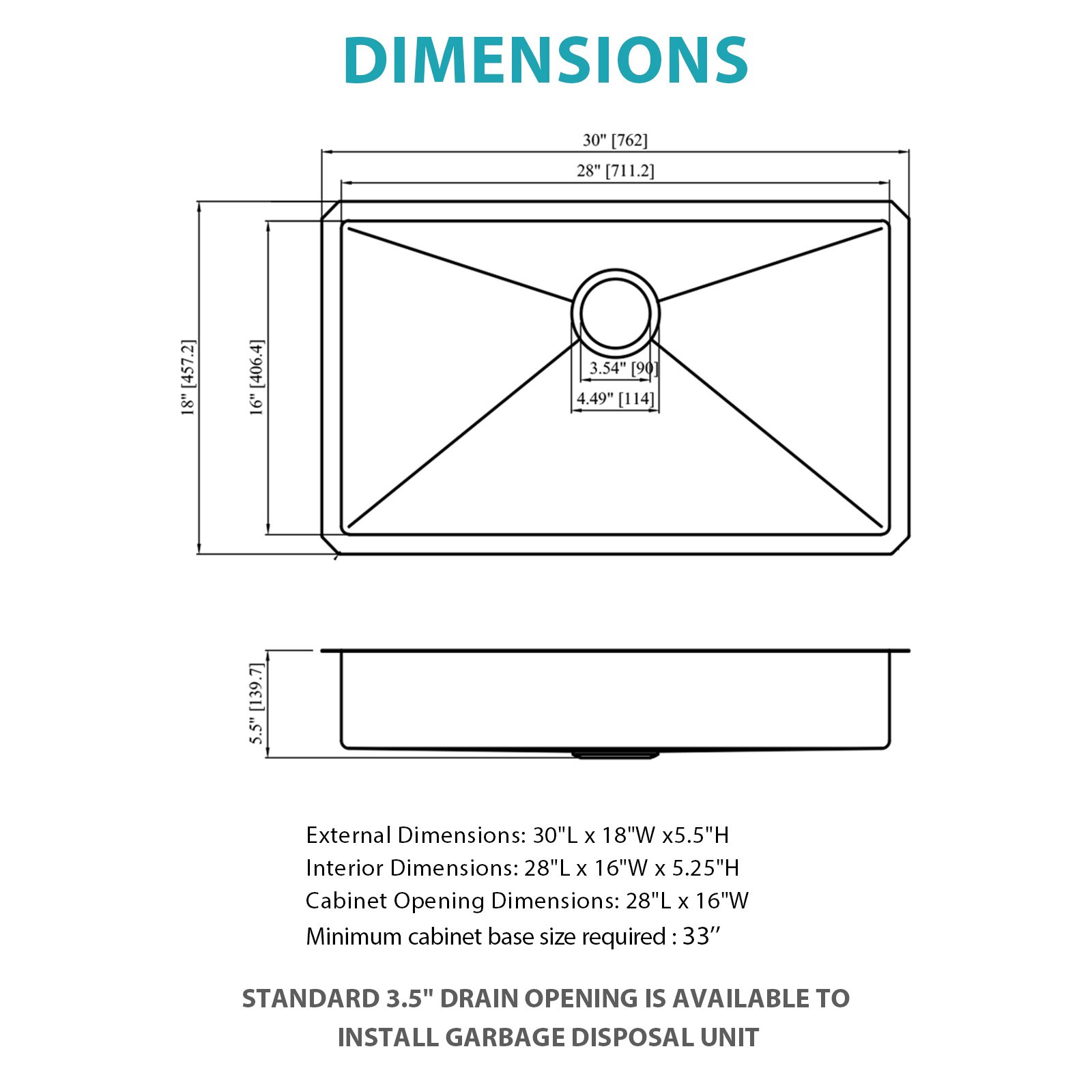 Ada-Compliant Undermount Kitchen Sink, Low Depth Single Bowl - Brushed Nickel - Image 3