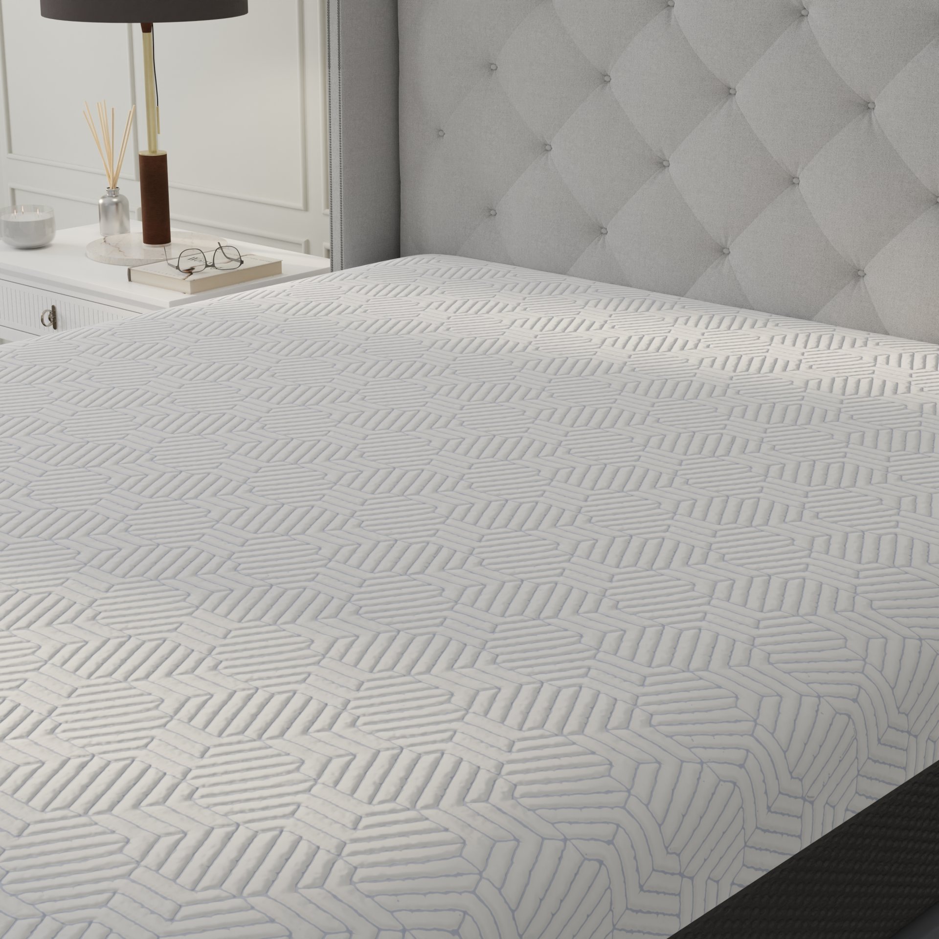 Pur Chill - 12" King Soft Mattress With Phase Change Cooling Fabric - White / Gray - Image 5