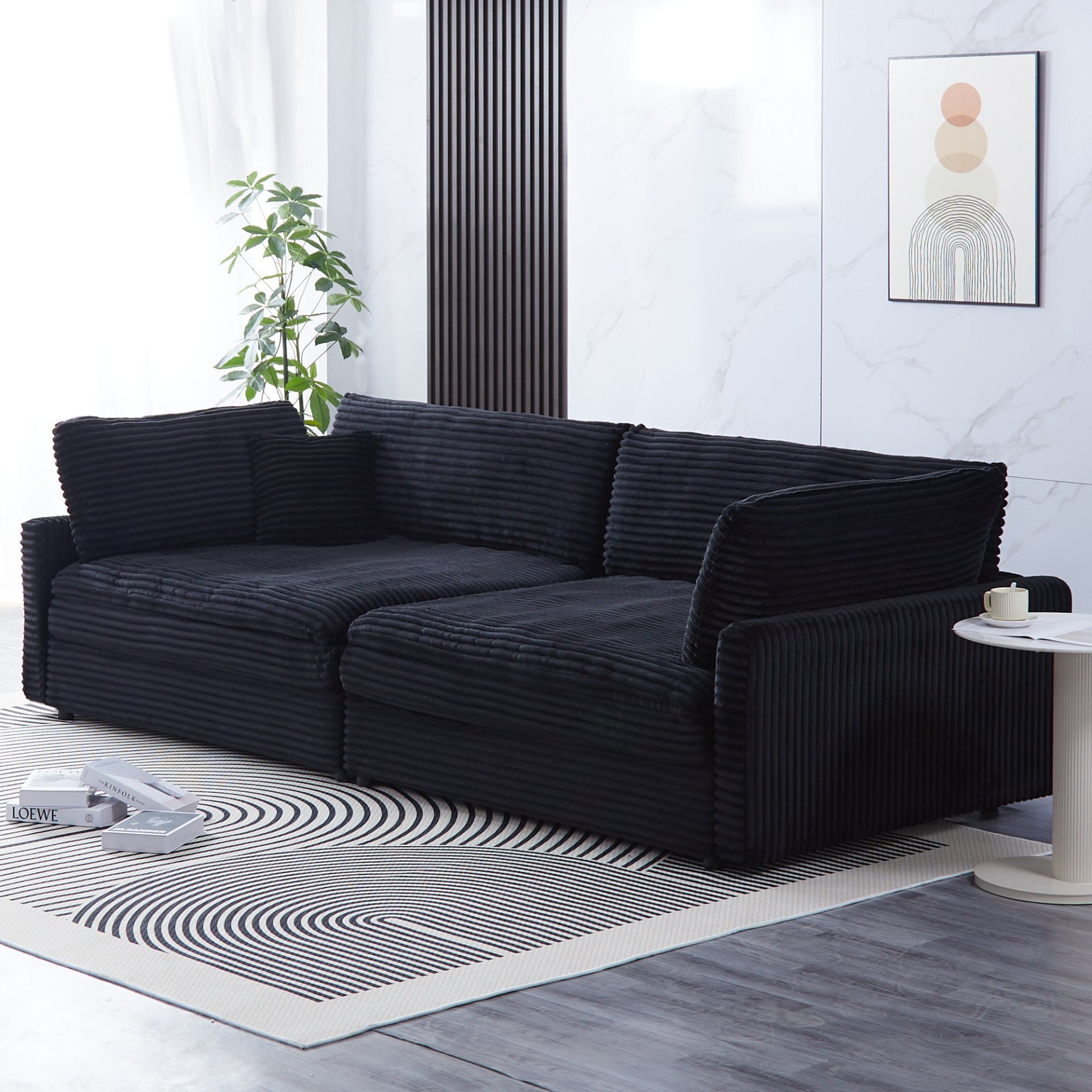 2 Throw Pillows, Four Backrests, Opening Up A New Style For The Living Room's Casual Area - Black - Image 5