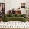 4 Seater Sofa With Chenille Fabric, 30D, 60 Hardness Full Sponge, 4 Pillow For Living Room, Home Furniture Sleeper Sectional Sofa For Apartment - Green - Image 23