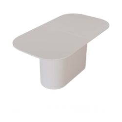 Modern Cream Style Dining Table With And Vertical Striped Legs For 4 - 8 Person - Cream