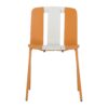 4 Piece Set Of Modern Striped Color Blocking Single Chairs, Waterproof And Fade Resistant - White / Orange - Image 13
