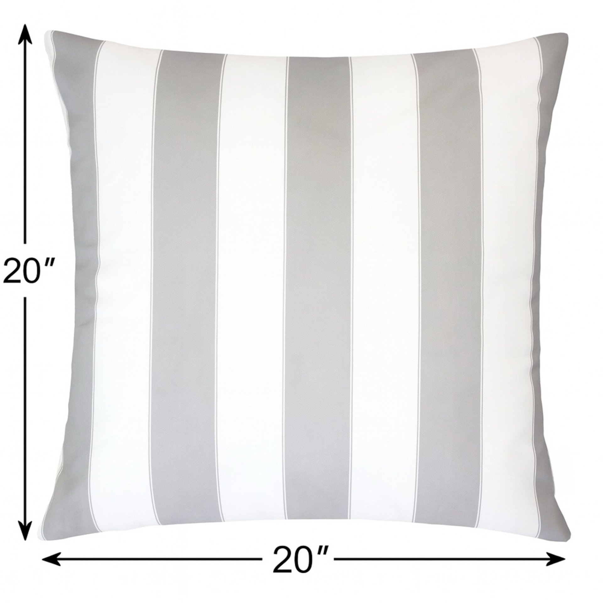 Horizon Stripe Pillow Silver Outdoor & Indoor Pillows - Silver - Image 3