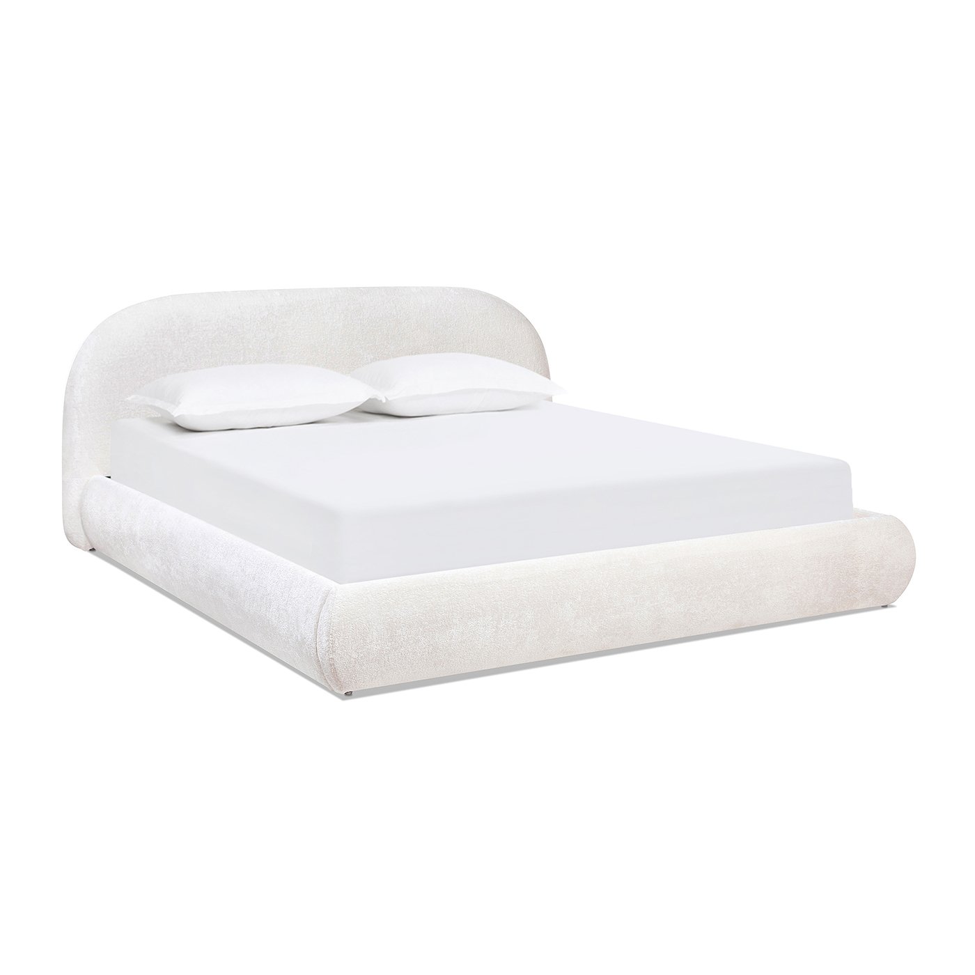 Archie Puffy Grounded - King Upholstered Platform Bed - Almond White - Image 16