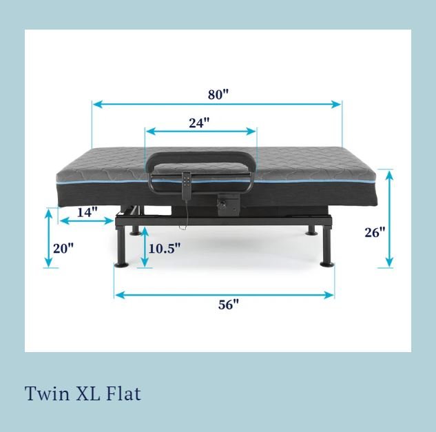 Adjustable Sleep To Stand Bed With Convenient Lift Assist Txl - Blue - Image 3