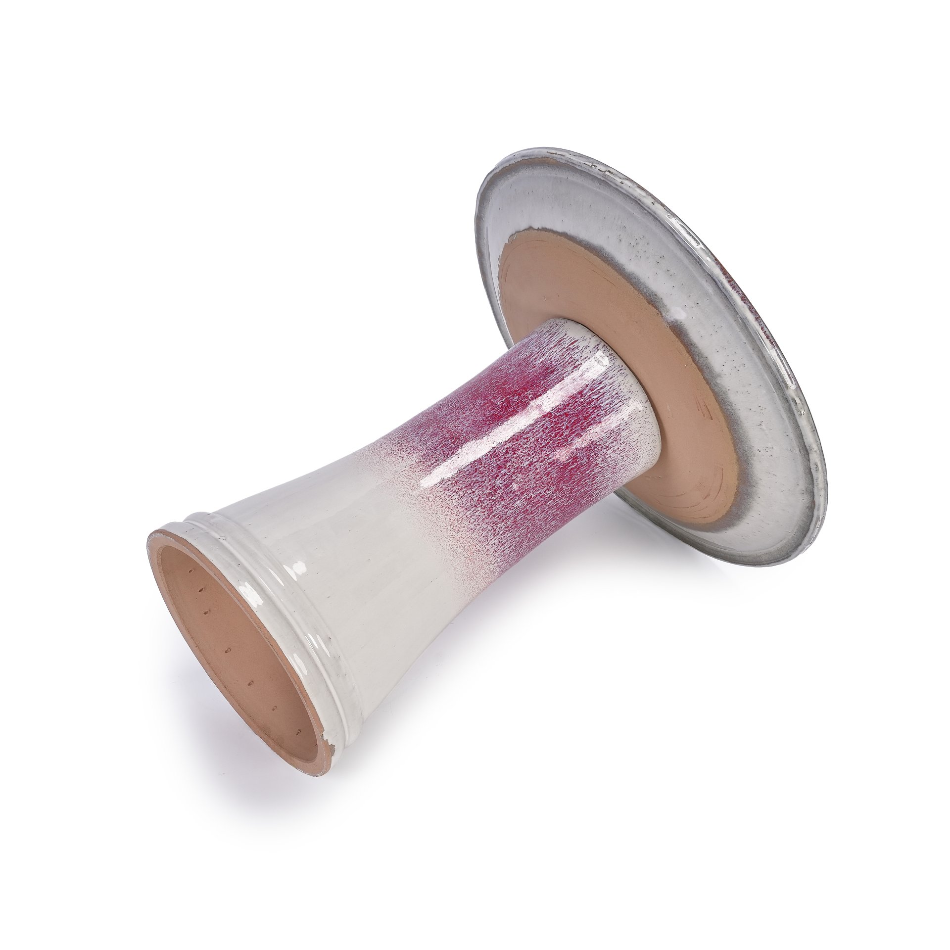 Birdbath For Patio, Garden - White / Pink - Image 14