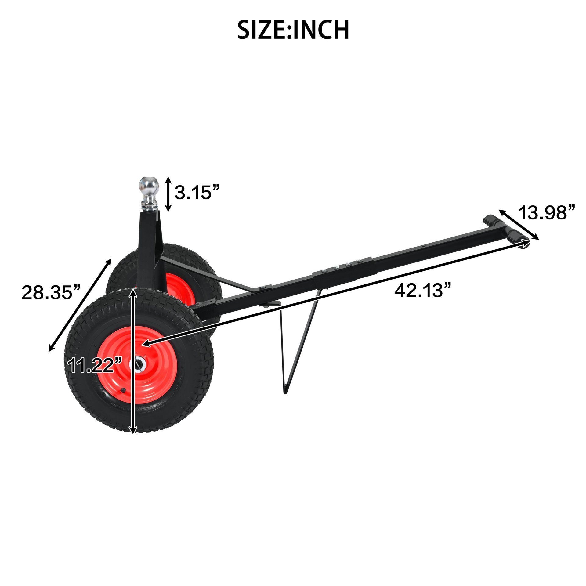 Heavy Duty Trailer Dolly With 2" Ball 1000 Lb Capacity For Easy Mobility - Black - Image 9