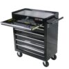 7 Drawers Multifunctional Tool Cart With Wheels - Black - Image 4