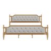 King Size Traditional Style Solid Bed Frame With Upholstered Tufted Headboard, No Box Spring Needed - Walnut - Image 8