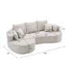 2 Piece Fabric Cloud Curved Sectional Sofa With Chaise For Living Room Bedroom Apartment - Silver Lining - Image 6