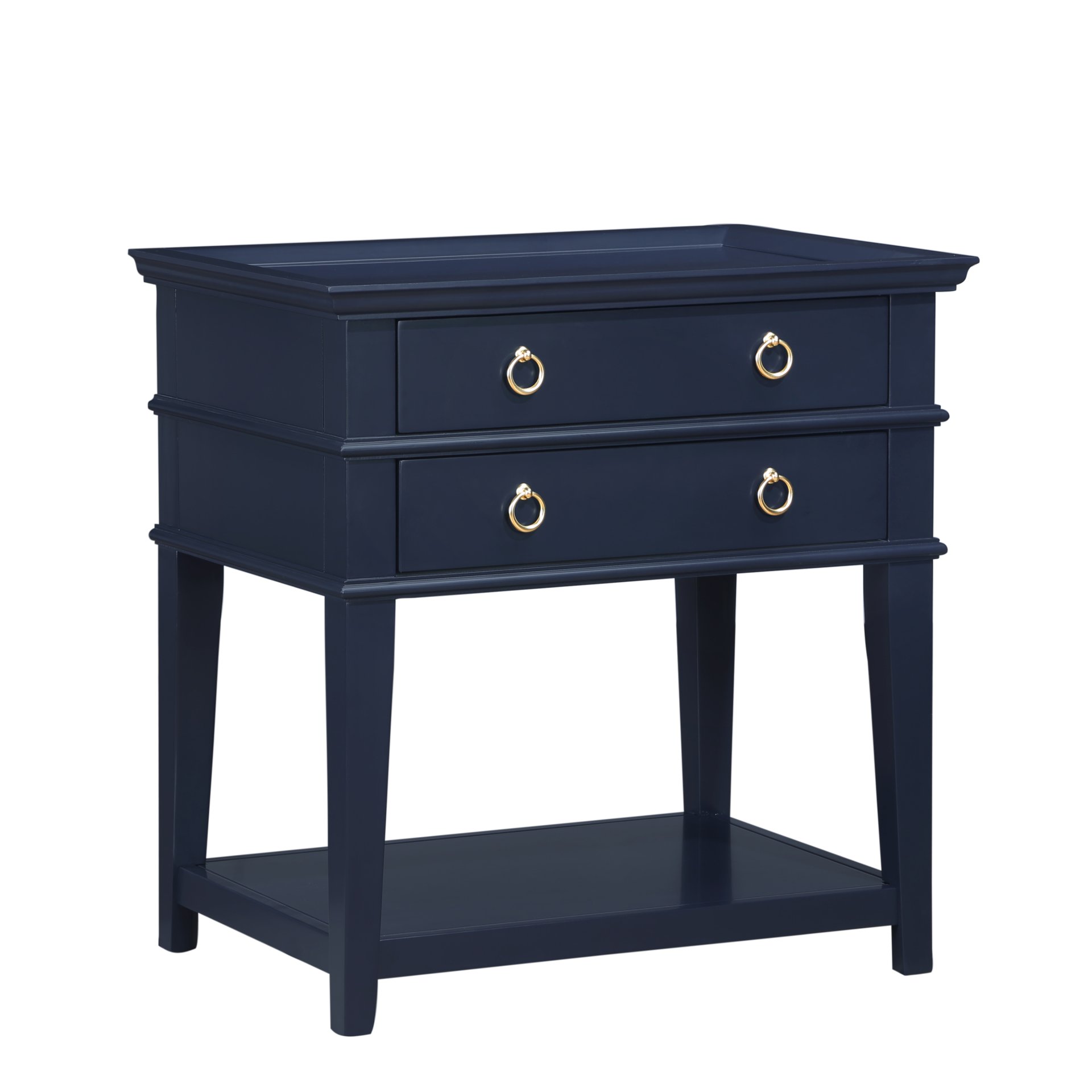 Carmona - 2 Drawer Tray Top Nightstand Pulls - Dark Blue - Image 12