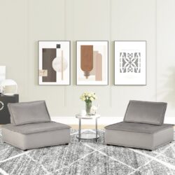 Anna - Armless Lounge Chair (Set of 2) - Light Gray