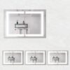 Bathroom Medicine Cabinet With Lights, LED Medicine Cabinet With Mirror, Wall Cabinet With Shelves, Double Door Lighted Medicine Cabinet With Defogger, Dimmable, Wall Mount - Silver - Image 4