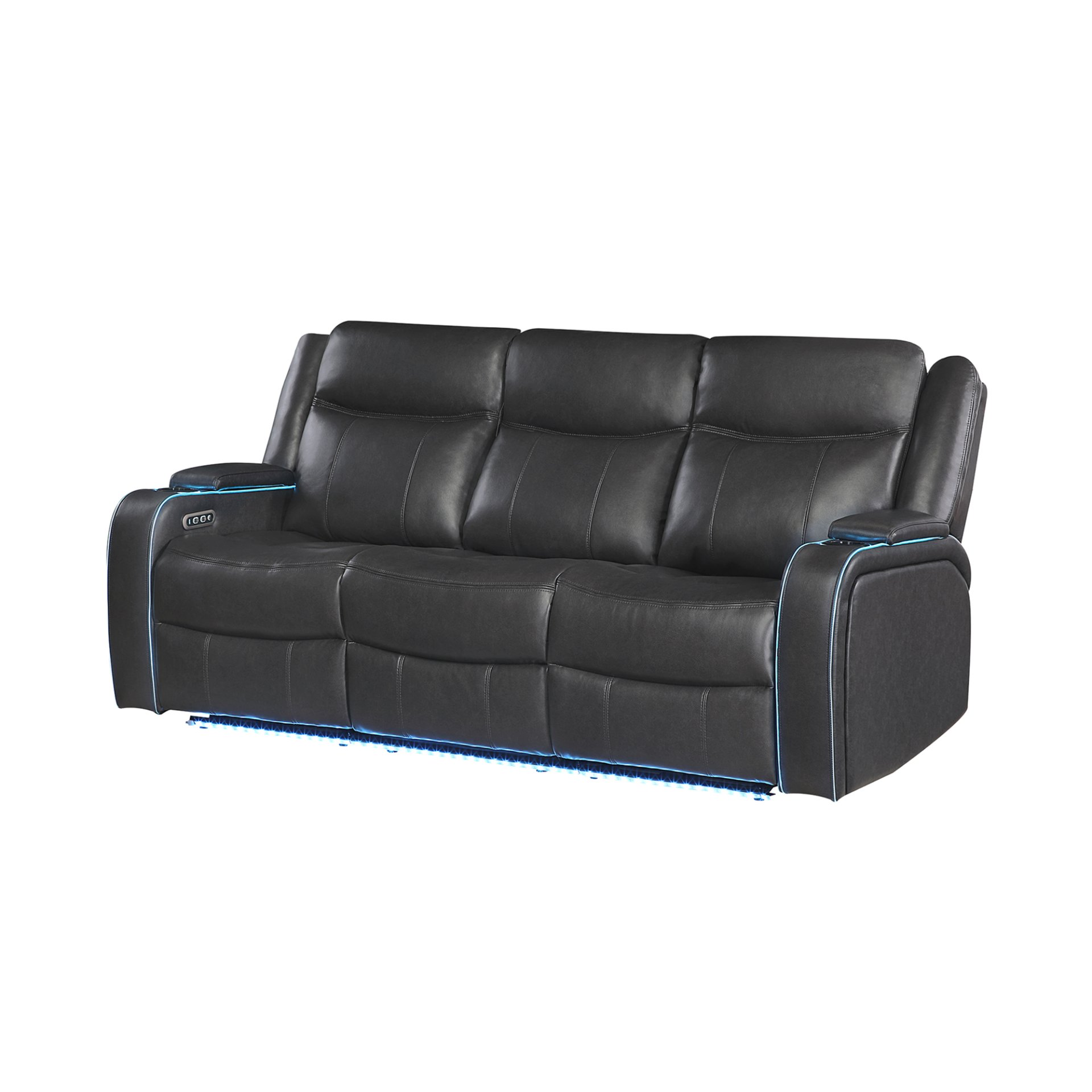 Blanca - Power Reclining Sofa With LED Lights And Power Headrest Frame - Charcoal - Image 5