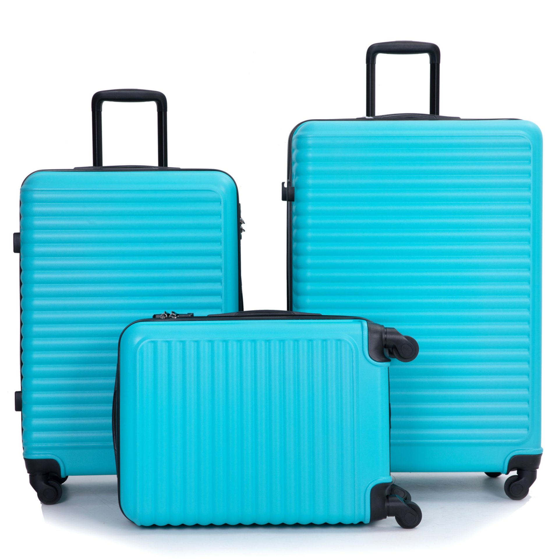 3 Piece Luggage Sets Lightweight Suitcase With Two Hooks, Spinner Wheels, Tsa Lock, (20/24/28) - Turquoise - Image 10