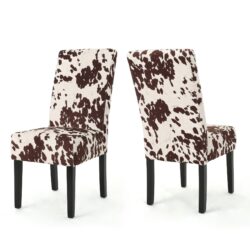 Modern Velvet Dining Chair (Set of 2) With Armless Design - Beige