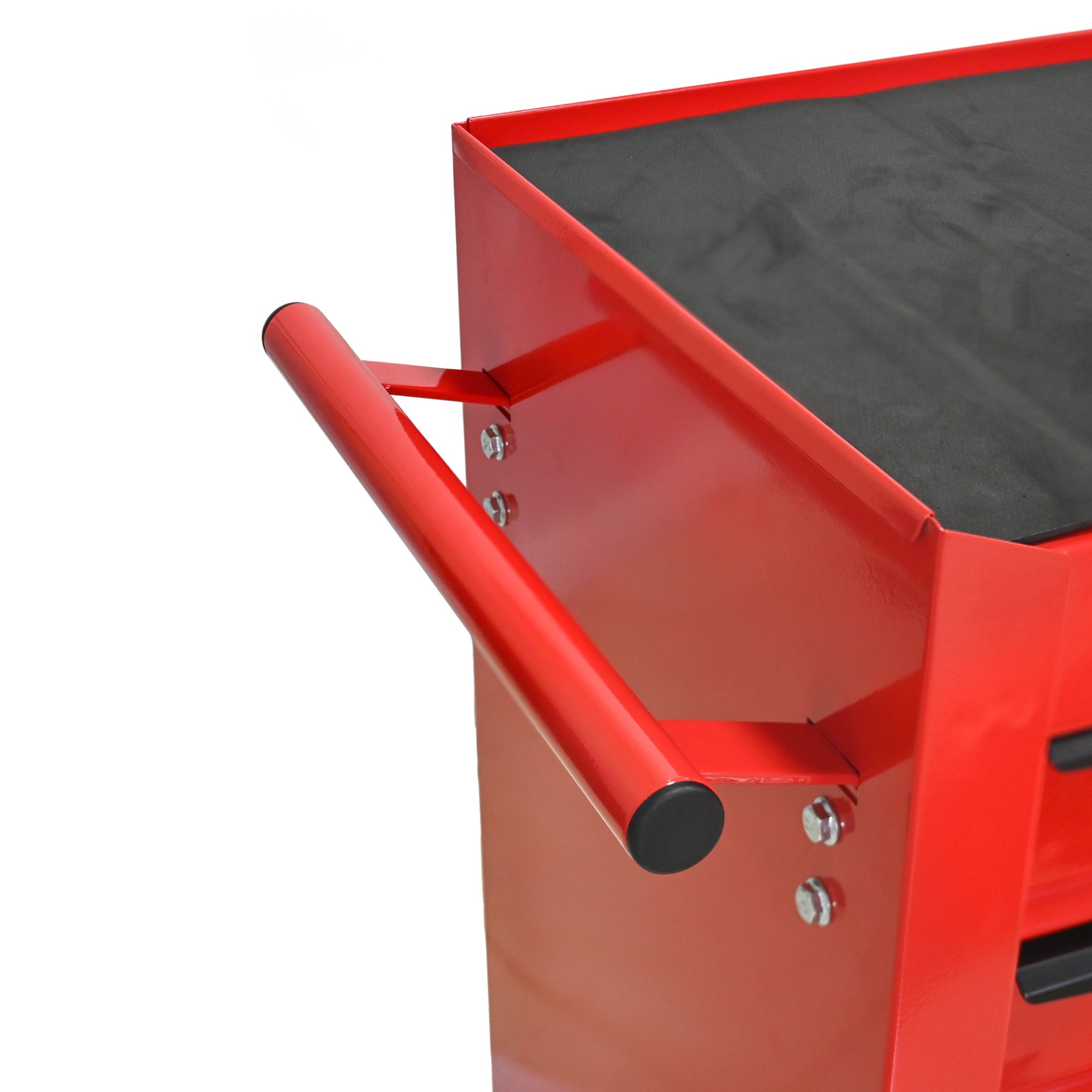 Rolling Metal Tool Chest With 6 Drawers, 20" Steel Storage Cabinet With Ball Bearing Slides - Red / Black - Image 15