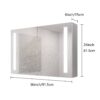 Bathroom Medicine Cabinet With Lights, LED Medicine Cabinet With Mirror, Double Door Lighted Medicine Cabinet With Defogger, Dimmer, Surface Mount - Silver - Image 3