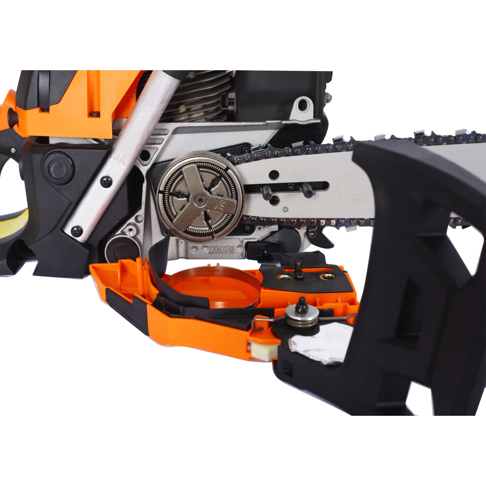 52Cc Gasoline Chainsaw With 20" Oregon Bar And Chain For Wood Cutting Plastic - Orange - Image 16