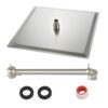 Luxury Rain Shower Head With Adjustable Arm, 10" Square, Stainless Steel - Brushed Nickel - Image 15