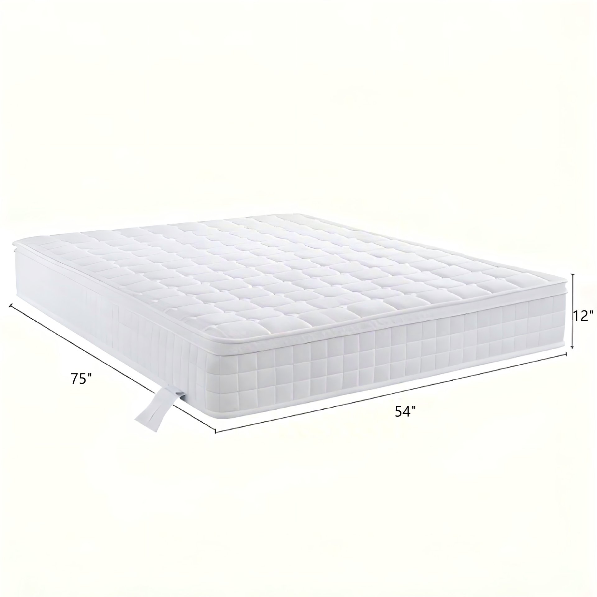 12" Full Mattress, Innerspring Hybrid With Gel Foam For Motion Isolation, Pressure Relief & Edge Support - White - Image 7