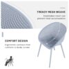 2 Piece Durable Single Chair With Mesh Hollow Out Design - Light Gray - Image 11