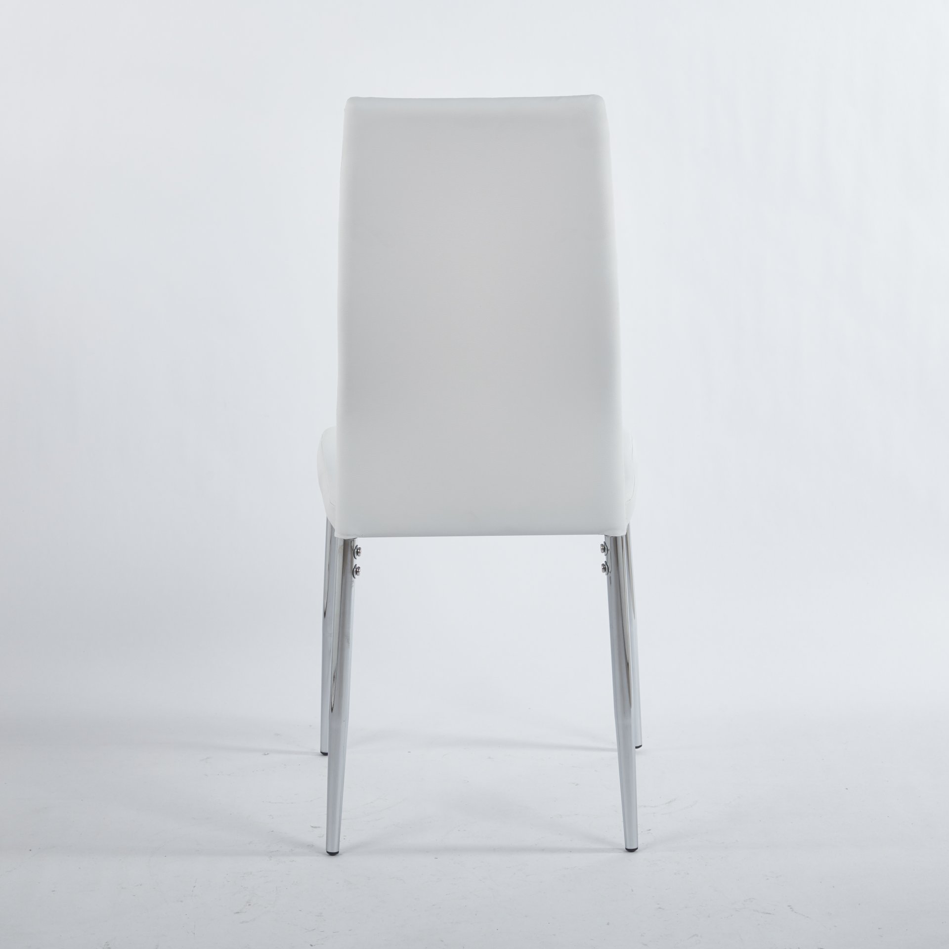 Dining Chair Design For Living Room, Kitchen (Set of 4) - Chrome / White - Image 6