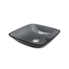 Square Vessel Sink For Bathroom, Above Counter Design With Pop Up Drain, Smooth Rounded Edges - Grey - Image 8