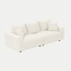 3 Seat Sofa, Deep Seat Couches With Soft Pillows And 1 Ottomans, Convertible Sofa Lounge Chair, For Living Room - Beige - Image 21