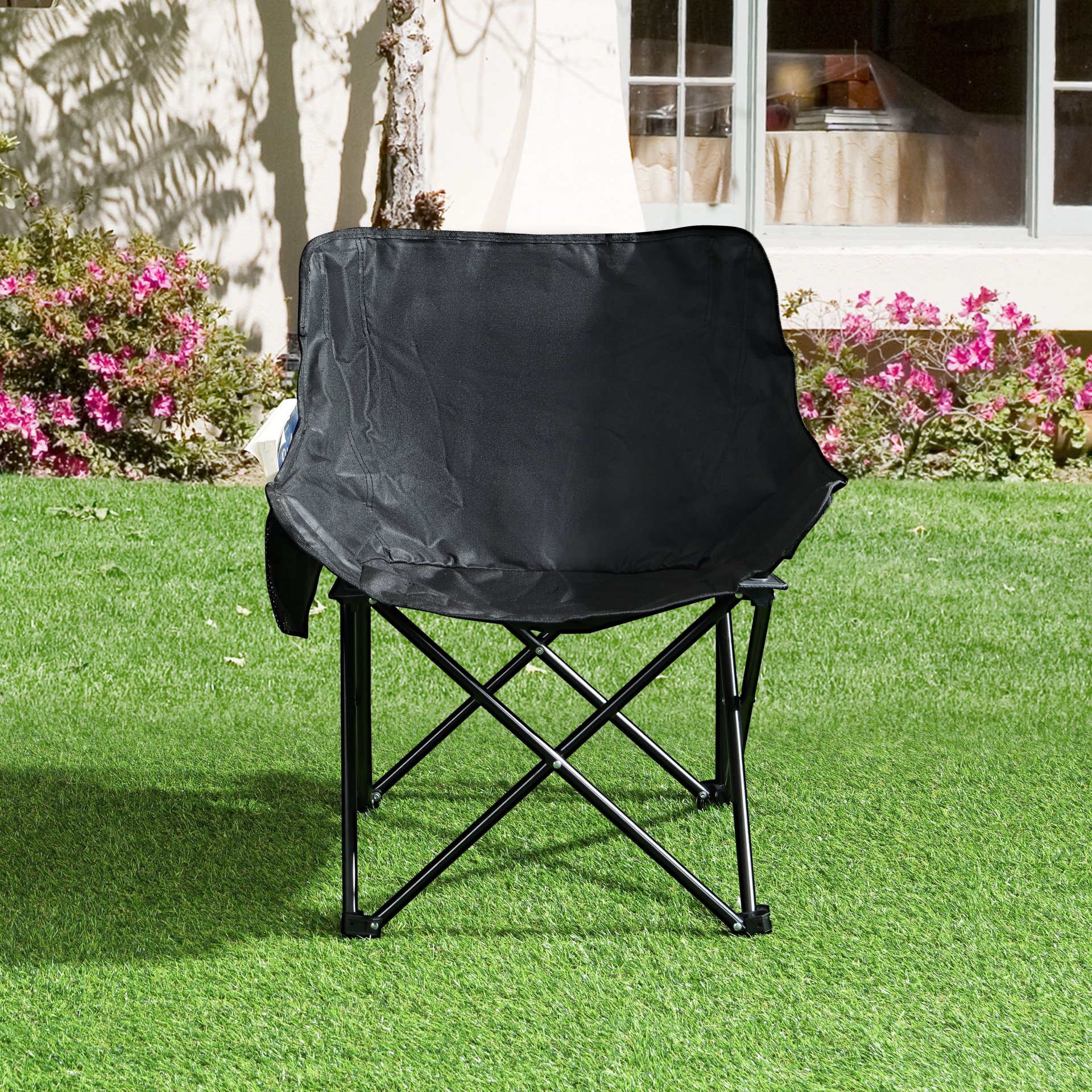 Outdoor Camping Chairs Folding Portable With Carry Bag (Set of 2) - Black - Image 6