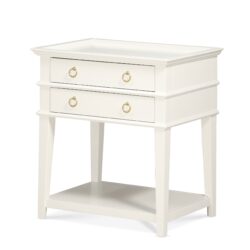 Carmona - 2 Drawer Tray Top Nightstand Ring Pulls - White