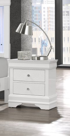 Shaker - Crocodile Metallic Nightstand - White - Image 10