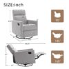 Modern Upholstered Rocker Nursery Chair Plush Seating Glider Swivel Recliner Chair - Gray - Image 3