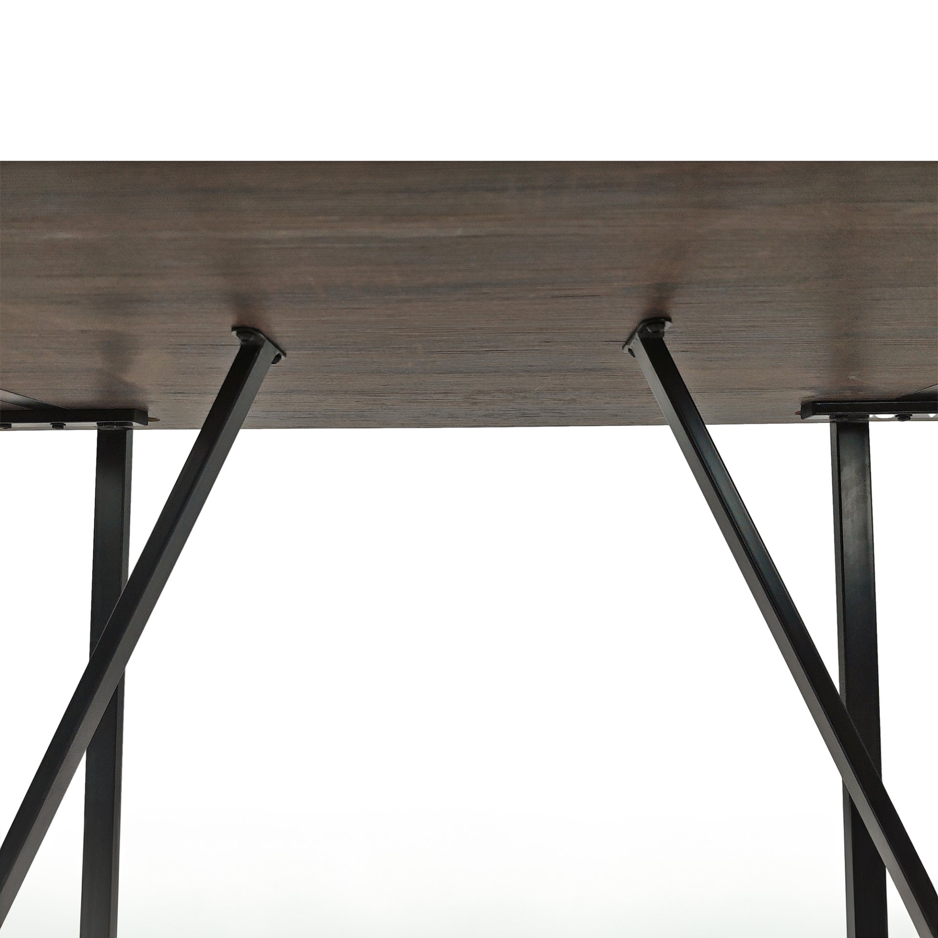 Modern Rustic Dining Table In Walnut With Metal Legs For 4 - 6 Person - Walnut - Image 7