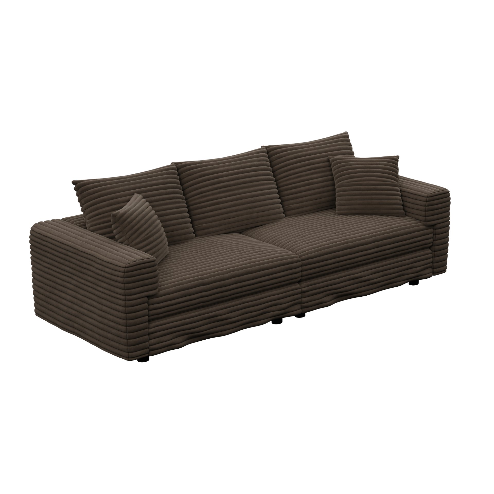 3 Seat Sofa, Convertible Deep Seat Sofa Lounge Chair For Living Room - Camel - Image 13
