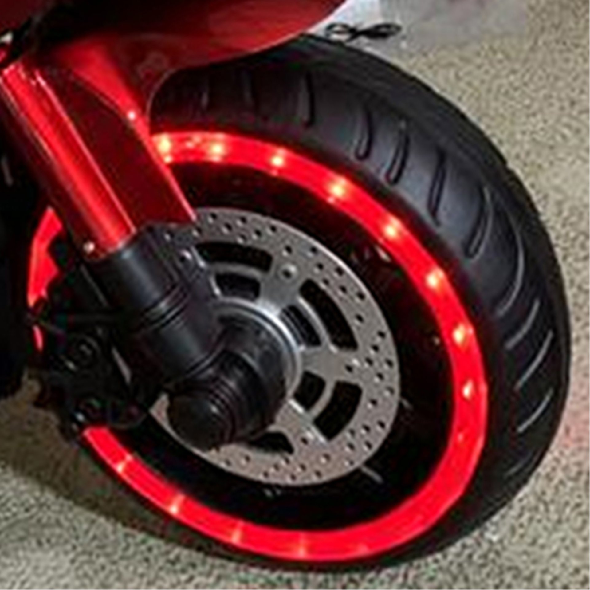 Kids 12V Motorcycle With Training Wheels, Manual Throttle, And Lighting Wheels For Boys And Girls Ages 3-6 - Red - Image 10