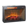26" Infrared Quartz Heater Fireplace Insert -Woodlog Version With Brick - Antique Black - Image 6