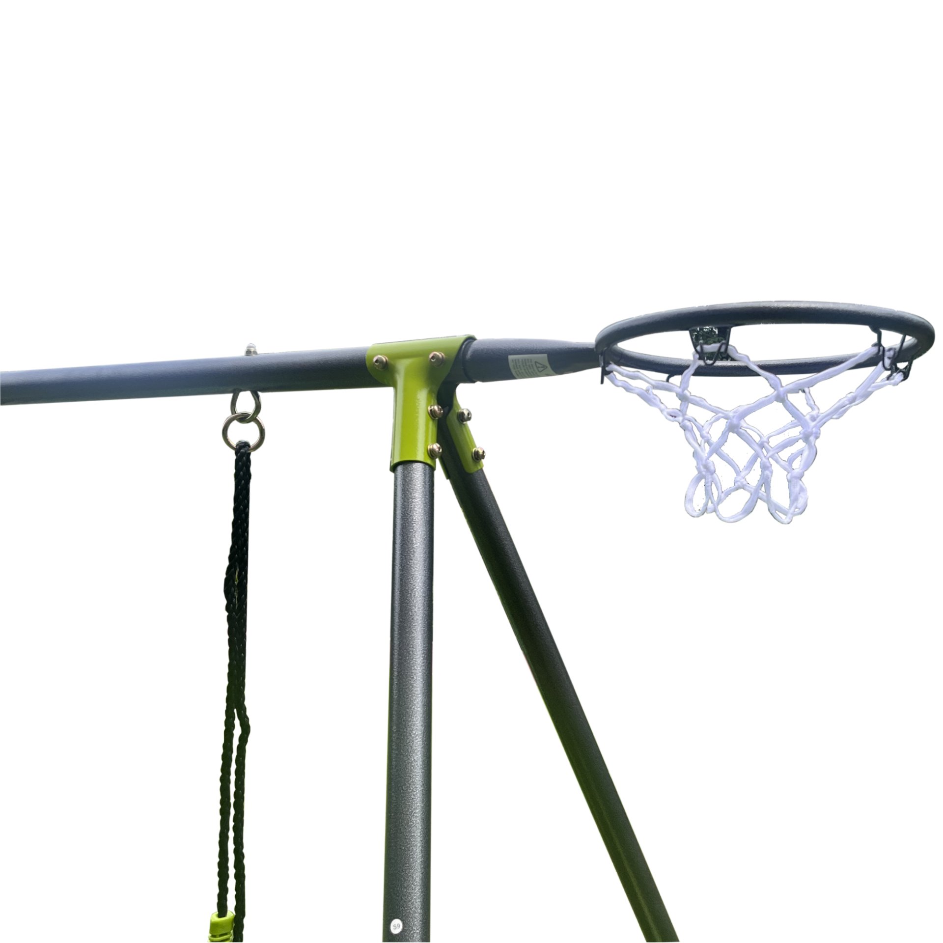 Xns052 Interesting Six Function Swingset With Net Swing Metal Plastic Safe Swing Set 440Lbs For Outdoor Playground For Age 3+ With 31.5" Net Swing - Green / Blue - Image 4