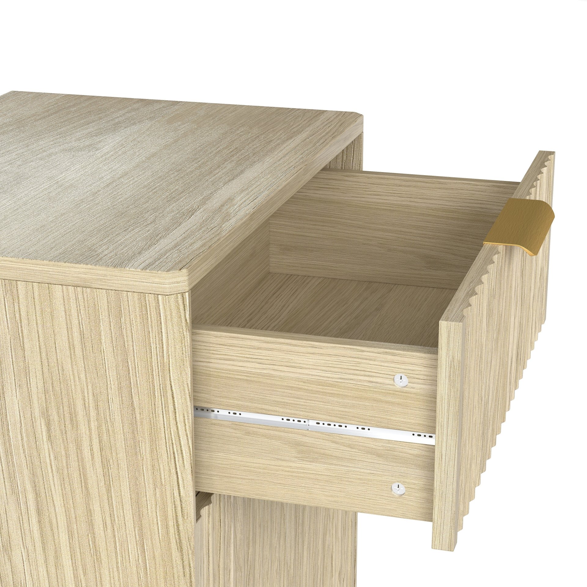 10 Gallon Tilt Out Trash Can Cabinet With Wave Textured Drawer - Oak - Image 19